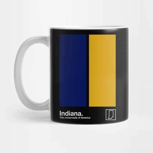 Indiana State Flag  // Original Minimalist Artwork Poster Design by DankFutura